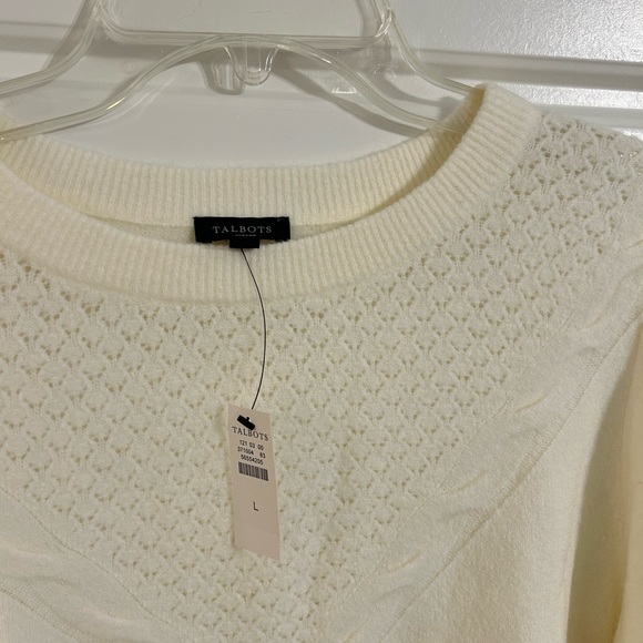 Talbots Cream Sweater Large NWT - Picture 3 of 8